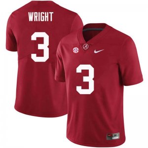 NCAA Men's Alabama Crimson Tide #3 Daniel Wright Stitched College Nike Authentic Crimson Football Jersey SL17T56PI